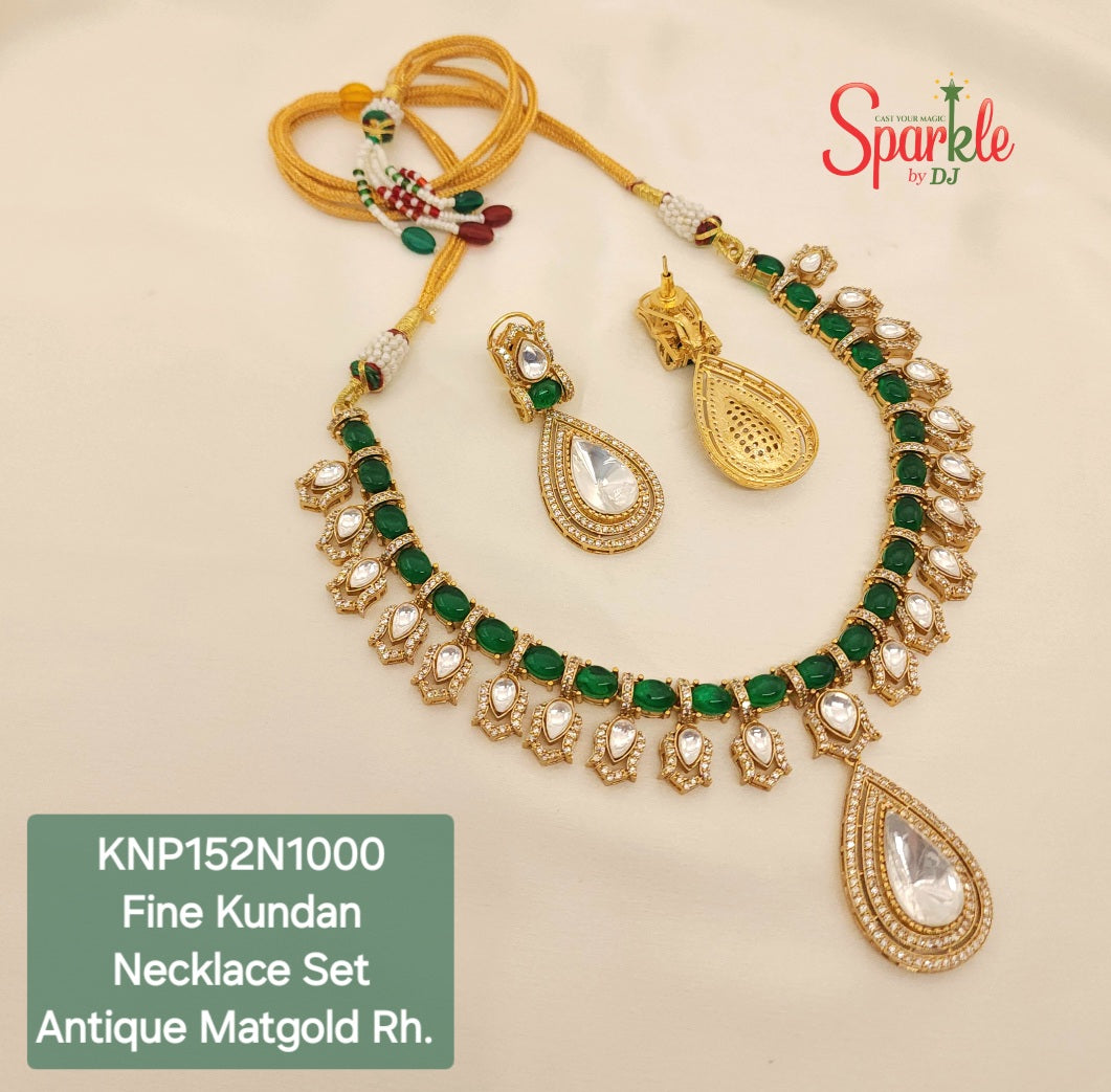 Fine kundan beaded necklace set