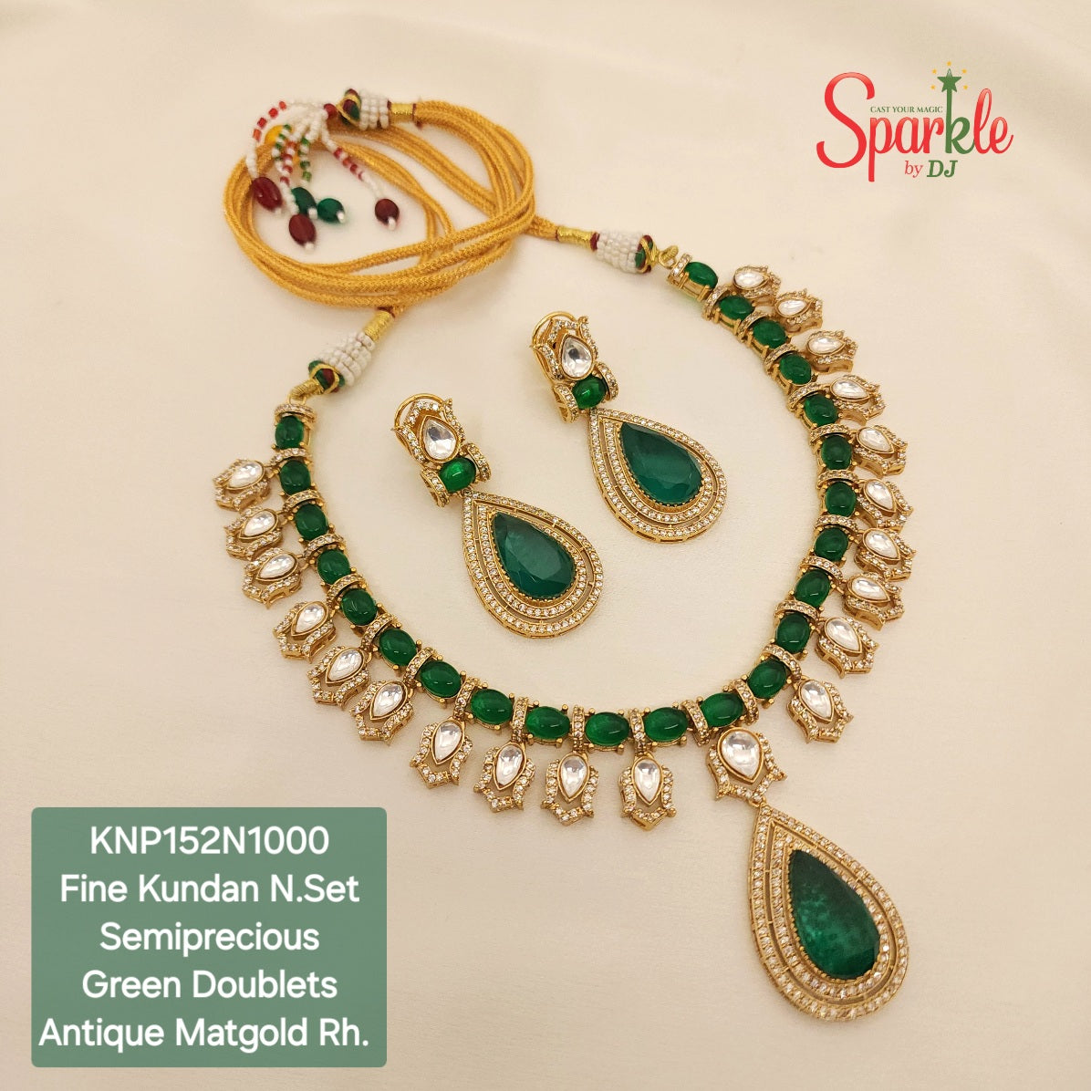 Fine kundan beaded necklace set