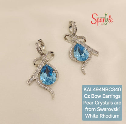 Cz Bow earrings with crystals from swarovski