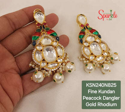 Kundan Mina Peacock danglers