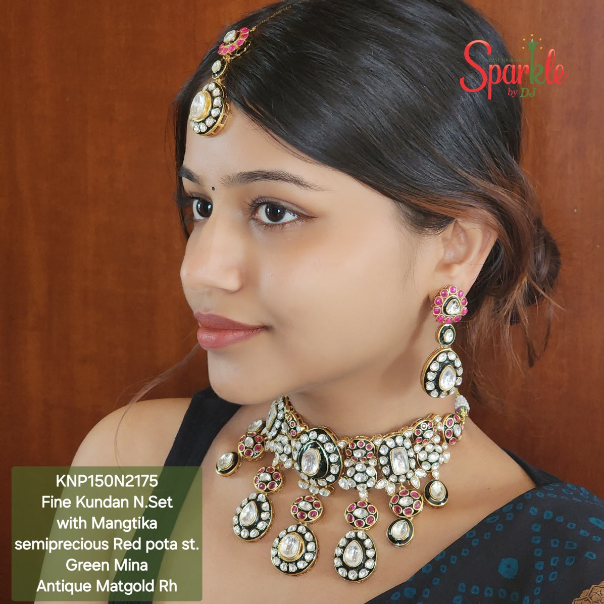 Kundan Bridal Choker set with Mangtika