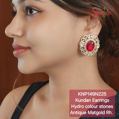 Fine Kundan victorian oversize studs