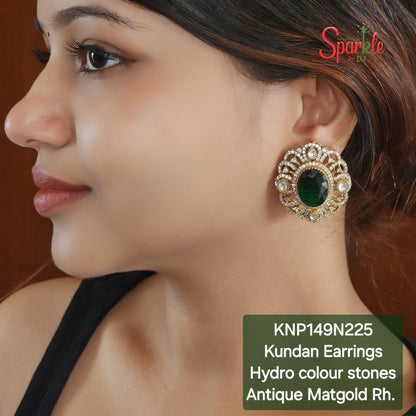 Fine Kundan victorian oversize studs