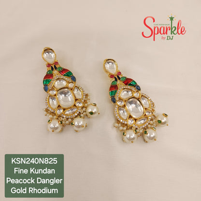 Kundan Mina Peacock danglers