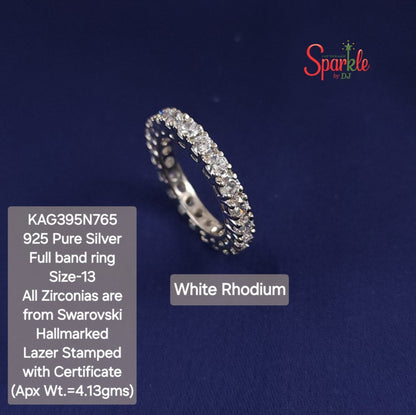 925 Pure Silver full-band Promise Ring with zirconias from swarovski