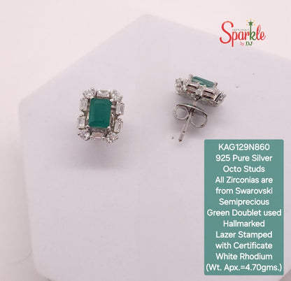 925 Sterling Silver Studs setted with zirconias from swarovski & semiprecious colour stones