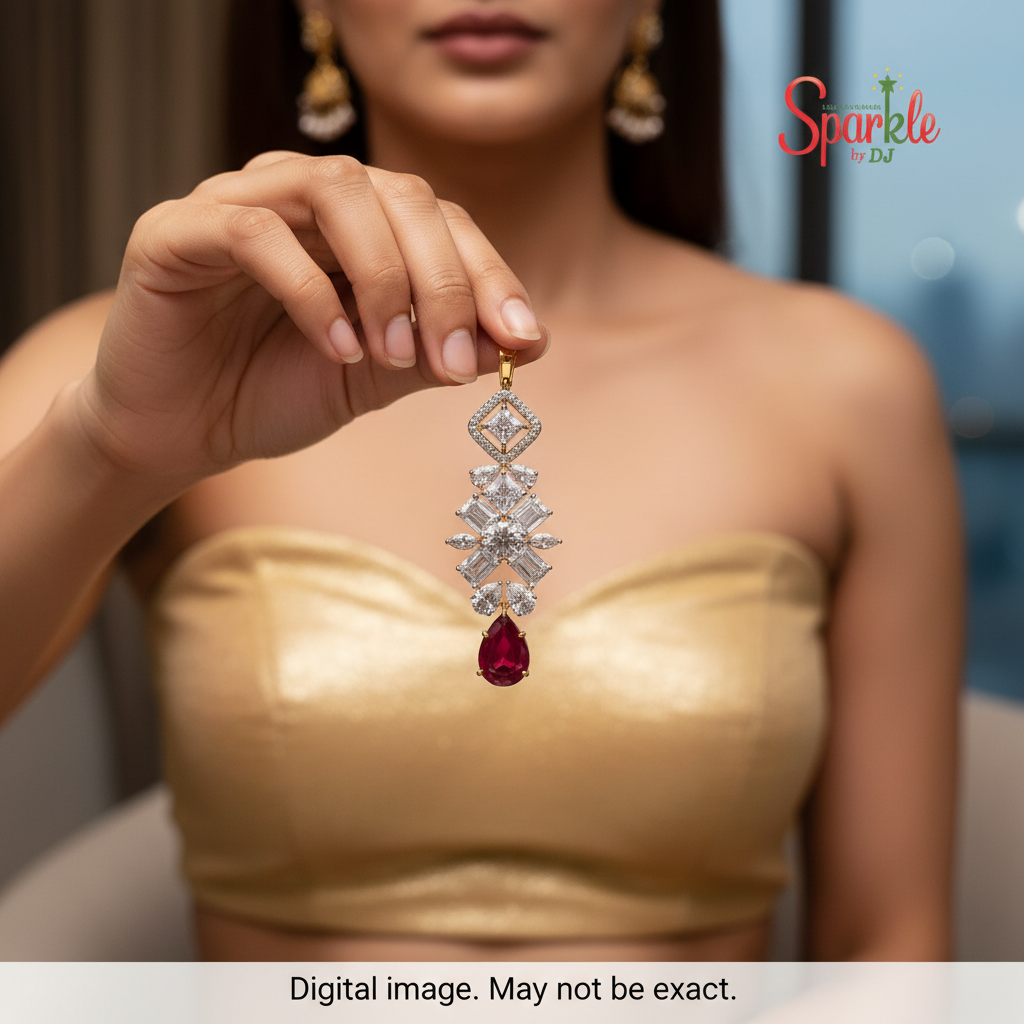 925 Sterling Silver Pendant setted with semiprecious drops & Cz from swarovski