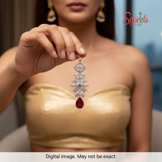 925 Sterling Silver Pendant setted with semiprecious drops & Cz from swarovski