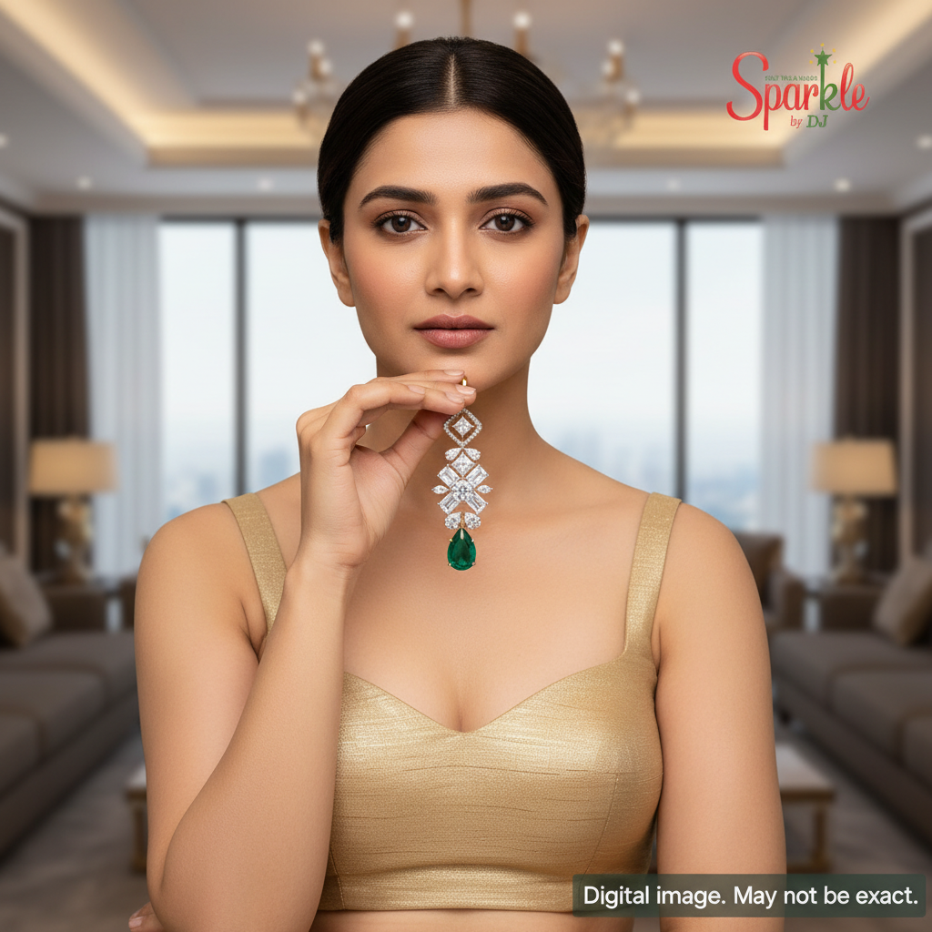 925 Sterling Silver Pendant setted with semiprecious drops & Cz from swarovski