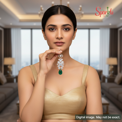 925 Sterling Silver Pendant setted with semiprecious drops & Cz from swarovski