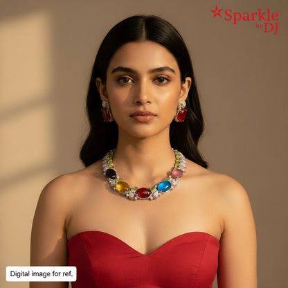 Priyanka BVL Cz Necklace Set - SparklebyDJ