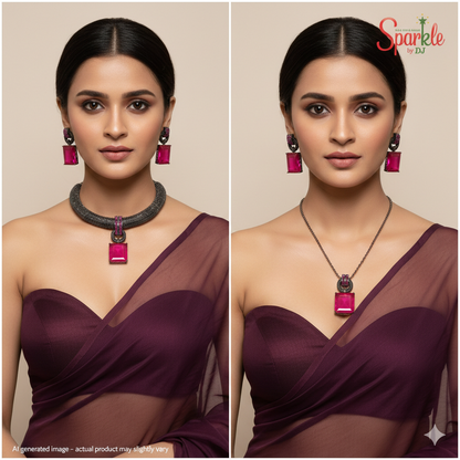 Hasli Necklace Set-cum-Pendant Set (Dual Use)