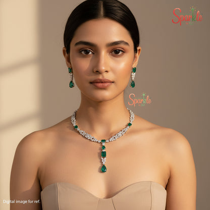 International design Pendant Style Necklace set with semiprecious colour stones - SparklebyDJ