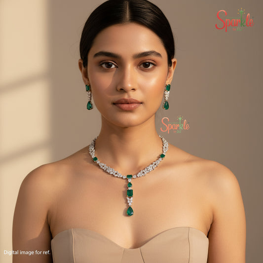 International design Pendant Style Necklace set with semiprecious colour stones - SparklebyDJ