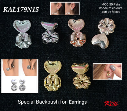 Earring backpush for better ear support-Pack of 10 (special Backpush for Earrings)