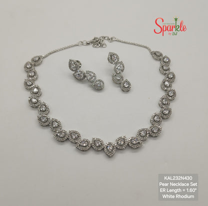 Pear cz necklace set