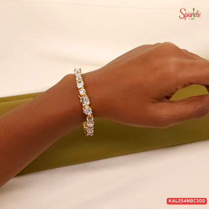 Tennis Bracelet set with Round & Emerald-cut Korean Zirconia - SparklebyDJ