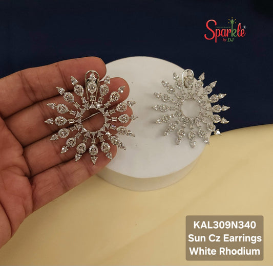 Sun cz earrings