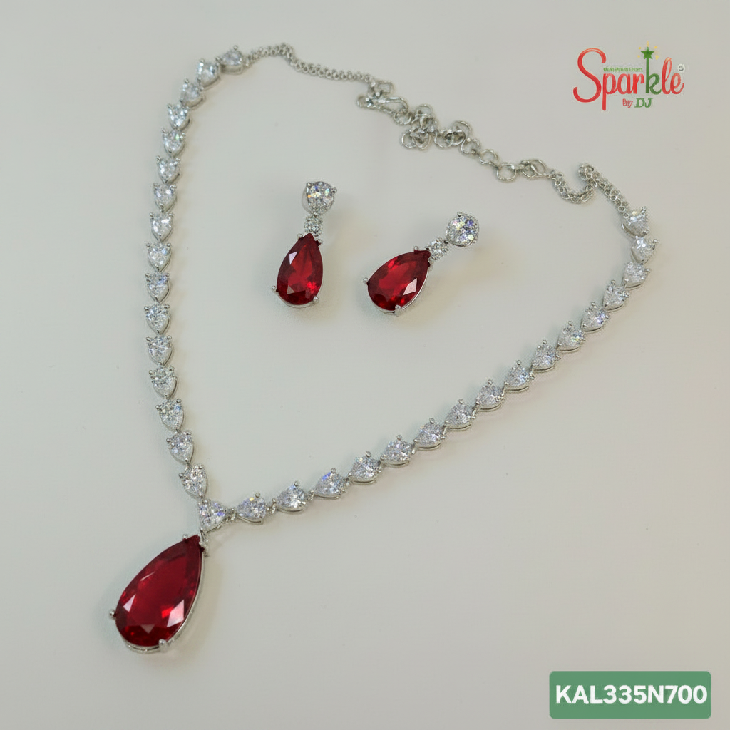 Semi-Precious Green Doublet Necklace Set