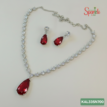 Semi-Precious Green Doublet Necklace Set