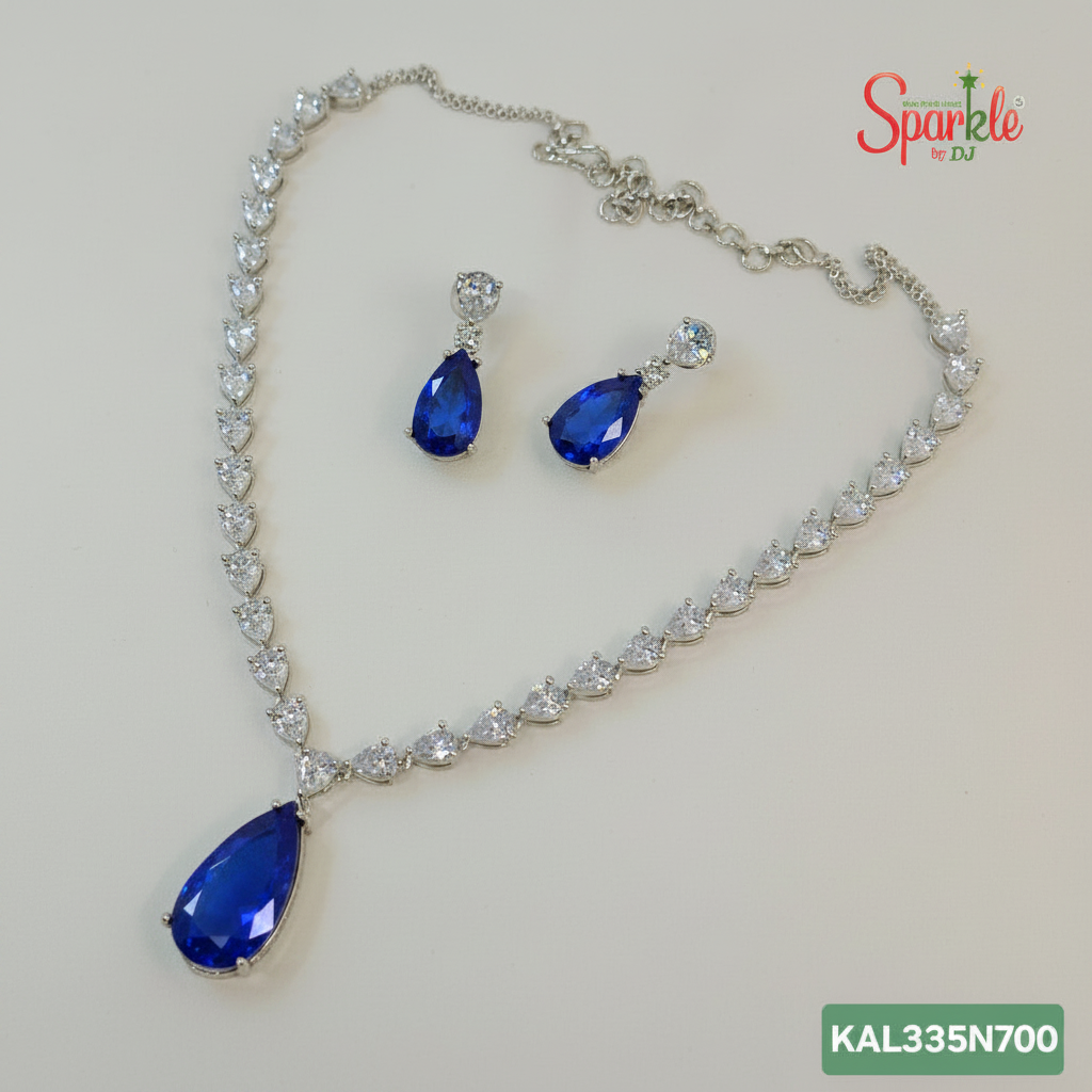 Semi-Precious Green Doublet Necklace Set
