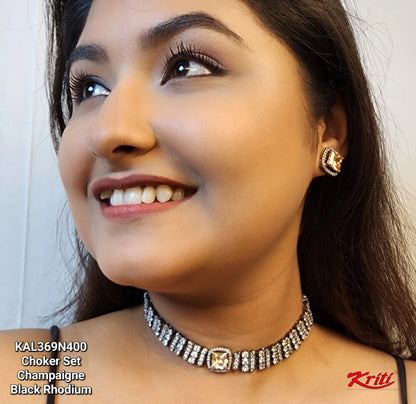 Quirky Cubic Zirconia Choker Set