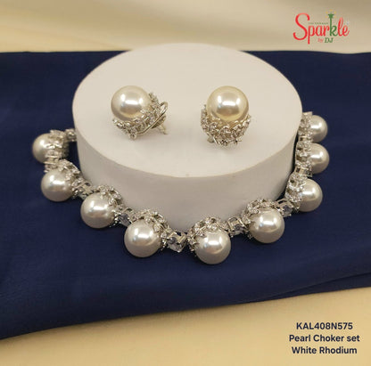 Pearl & Cz Choker Set