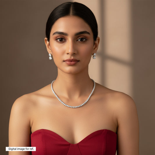 Solitaire Necklace Set embellished with AAA Quality 4mm cubic zirconias - SparklebyDJ