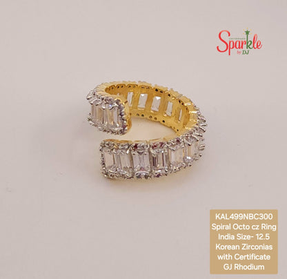 Spiral Finger Ring with Korean zirconias