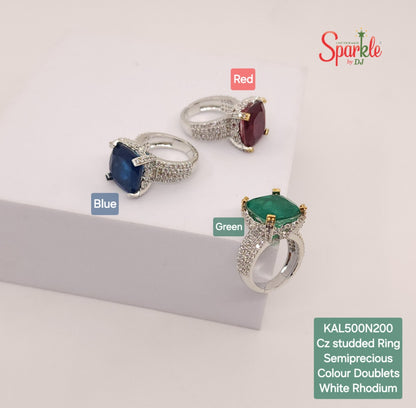 Cushion Cut semiprecious stone ring