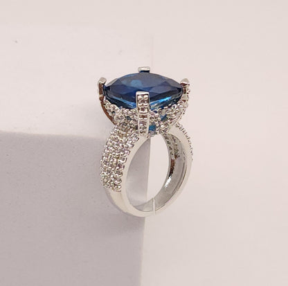 Cushion Cut semiprecious stone ring