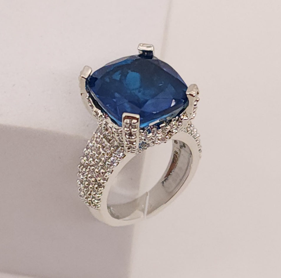 Cushion Cut semiprecious stone ring