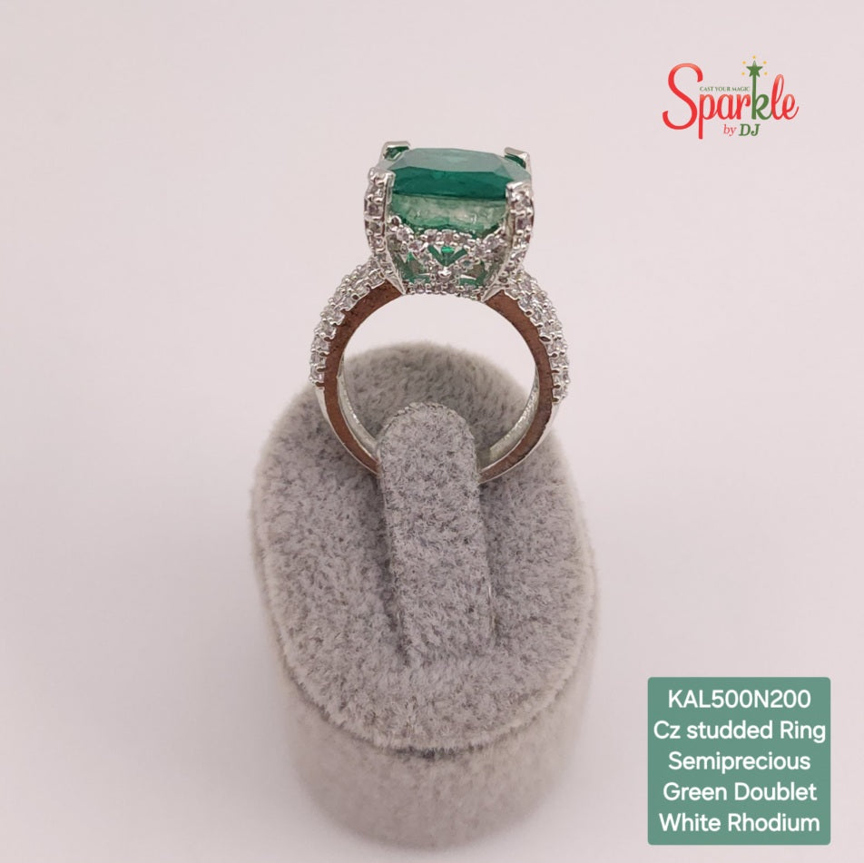 Cushion Cut semiprecious stone ring
