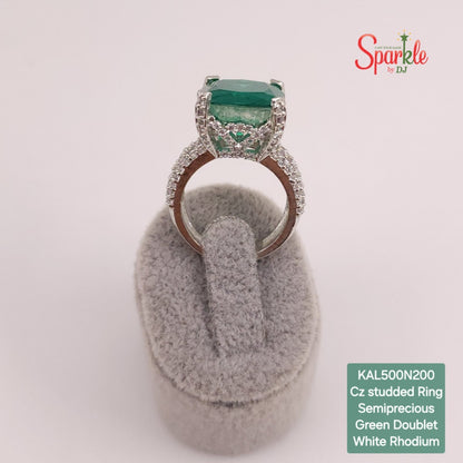 Cushion Cut semiprecious stone ring