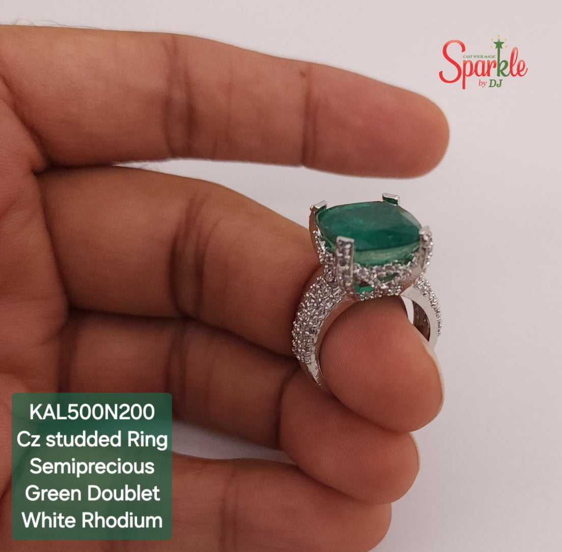 Cushion Cut semiprecious stone ring