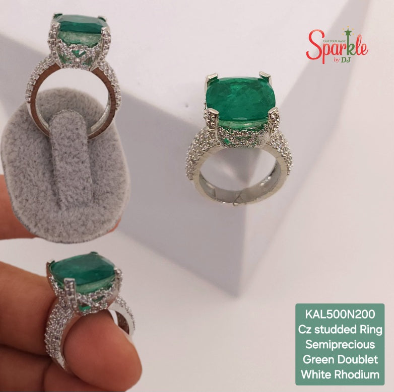 Cushion Cut semiprecious stone ring