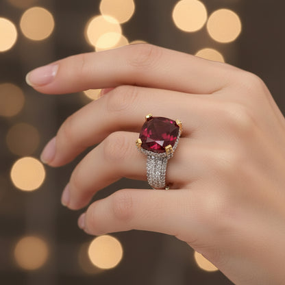 Cushion Cut semiprecious stone ring