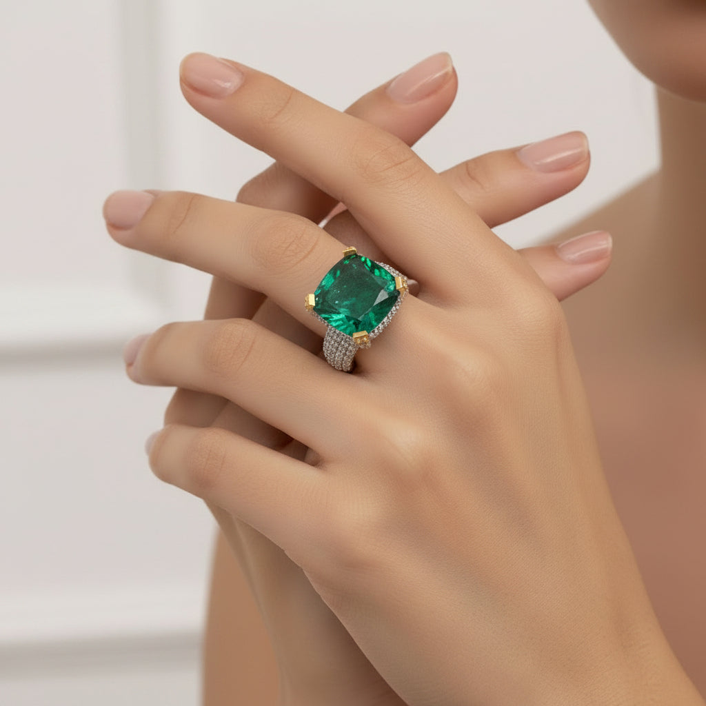 Cushion Cut semiprecious stone ring