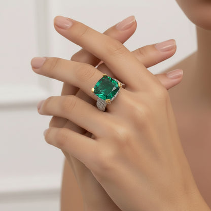 Cushion Cut semiprecious stone ring