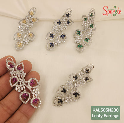 Leafy cz earrings