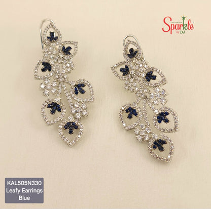 Leafy cz earrings