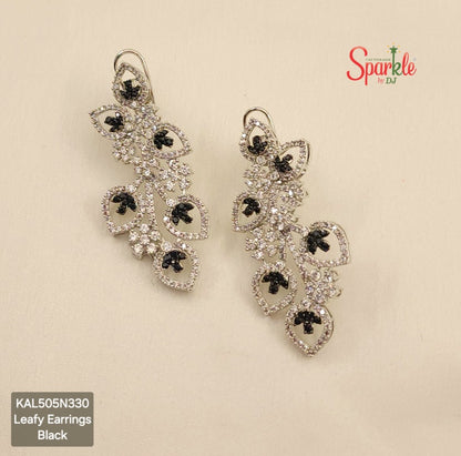 Leafy cz earrings