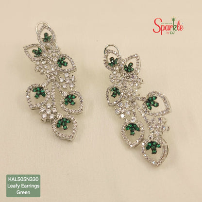 Leafy cz earrings