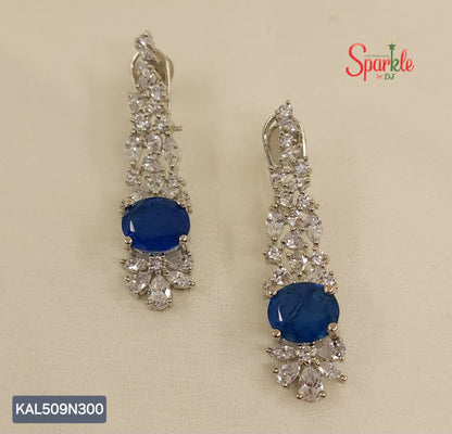 Sleek earrings with semiprecious oval stones