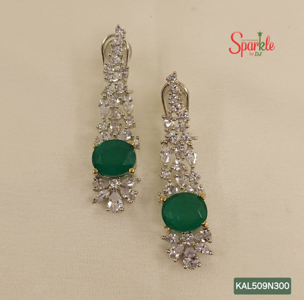 Sleek earrings with semiprecious oval stones