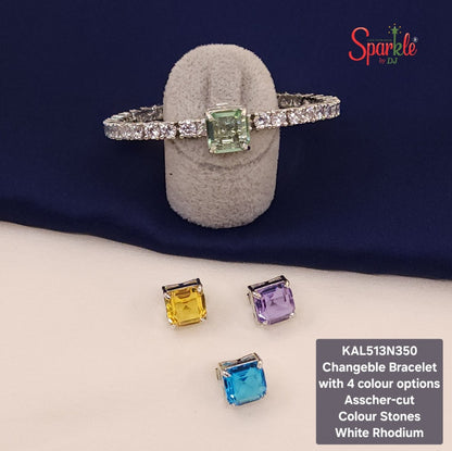 Cz Tennis Bracelet with 4 changeable colour options - SparklebyDJ