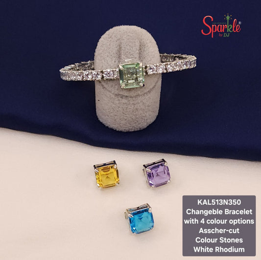 Cz Tennis Bracelet with 4 changeable colour options - SparklebyDJ