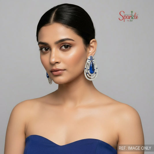 Pear shaped oversized studs with semiprecious stones - SparklebyDJ