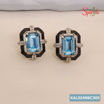 Octagonal Austrian Crystal studs with Mina border