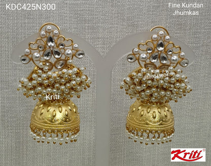 Fine Kundan Jhumkas